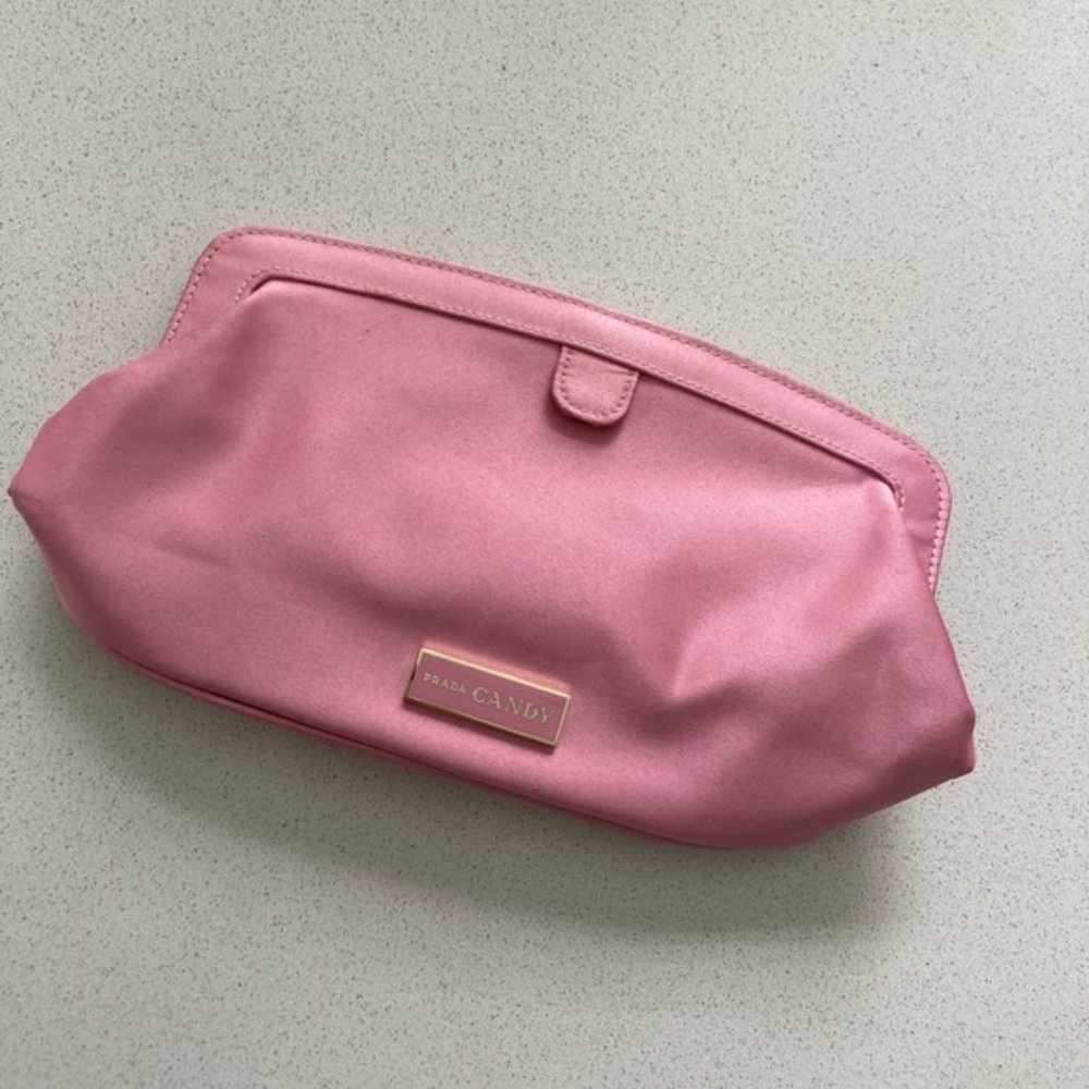 Prada pink cosmetics travel case